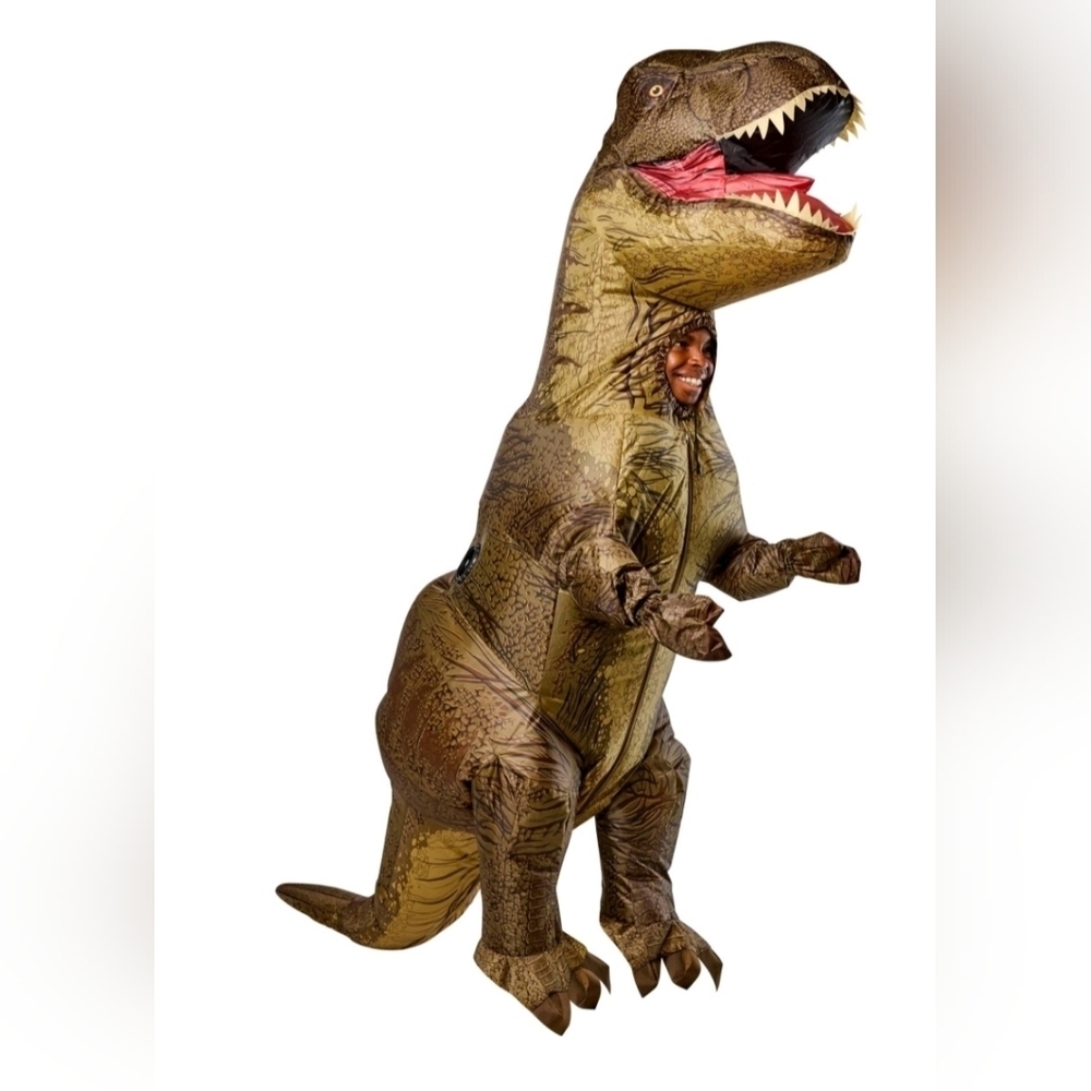 New Kids' Jurassic World Inflatable T-Rex Halloween Costume One Size Fits Most